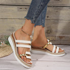 Women Sandals Summer Flat Wedge Peep Toe Casual Women Sandals ZUIMEI