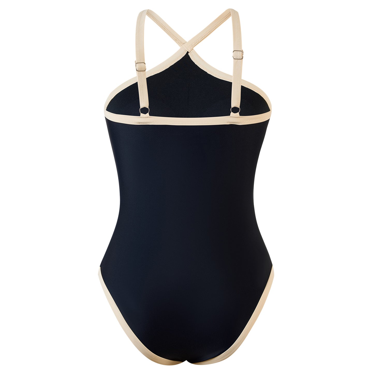 Traje de baño triangular siamés sexy de corte entallado para mujer, traje de baño con cuello halter de color sólido
