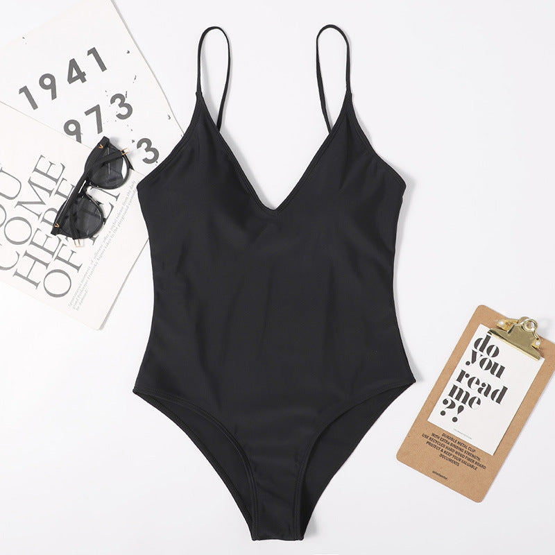 Women Siamese Triangle Backless Strap Multi Color Printing Swimsuit Original Single Swimsuit