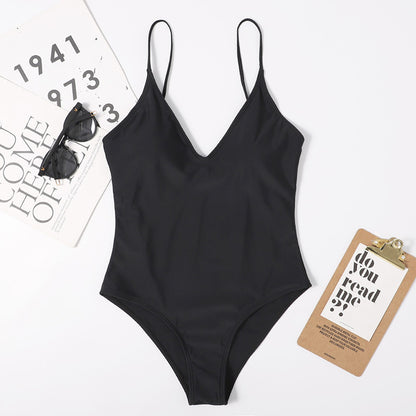 Women Siamese Triangle Backless Strap Multi Color Printing Swimsuit Original Single Swimsuit