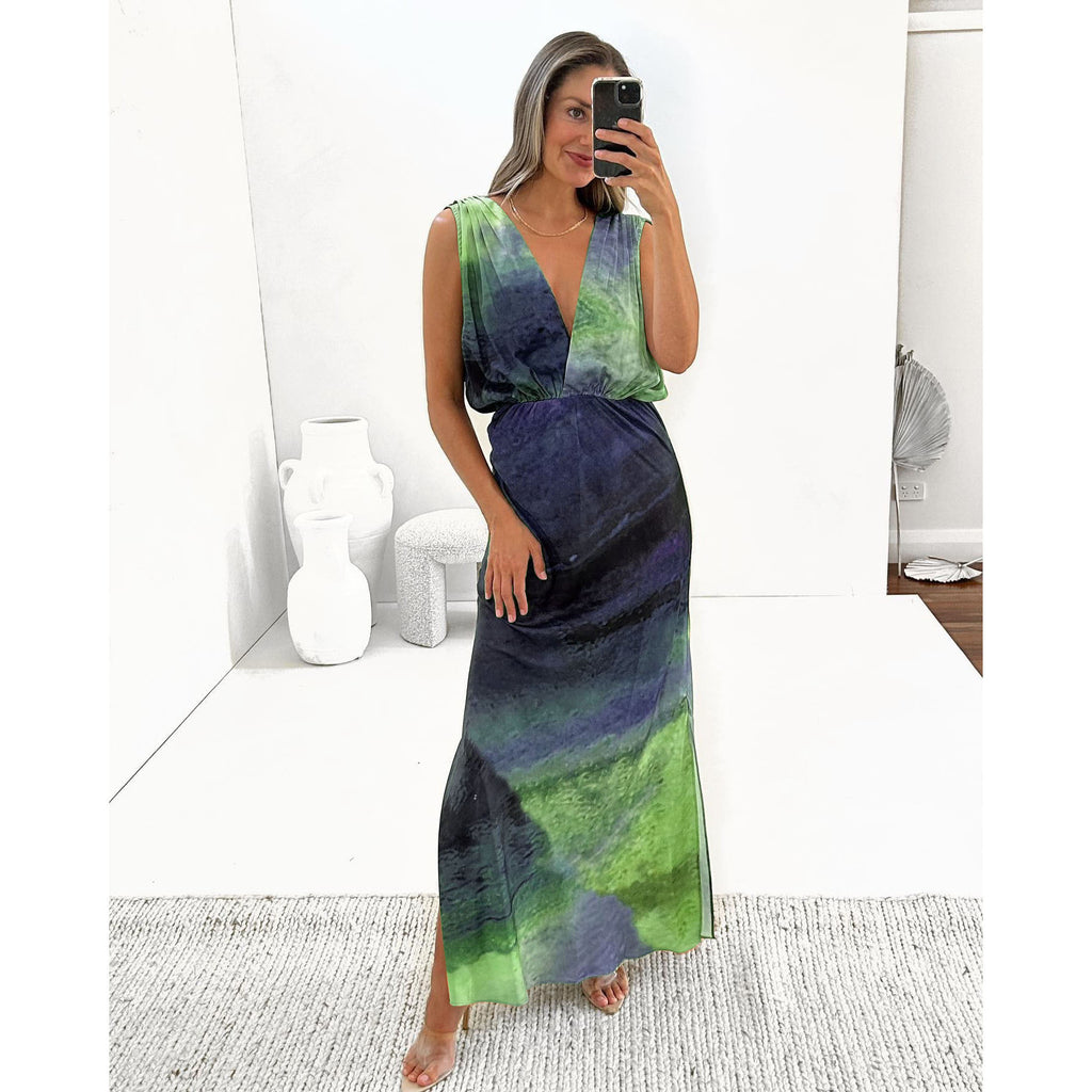 Enter Spring Summer Sexy Backless Slit Dress Loose Vacation Women Clothing Dress Oyrina