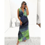 Enter Spring Summer Sexy Backless Slit Dress Loose Vacation Women Clothing Dress Oyrina