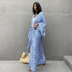Cardigan long imprimé léopard ample pour la plage, protection solaire, cache-maillot de bain, vêtements d'extérieur pour femmes