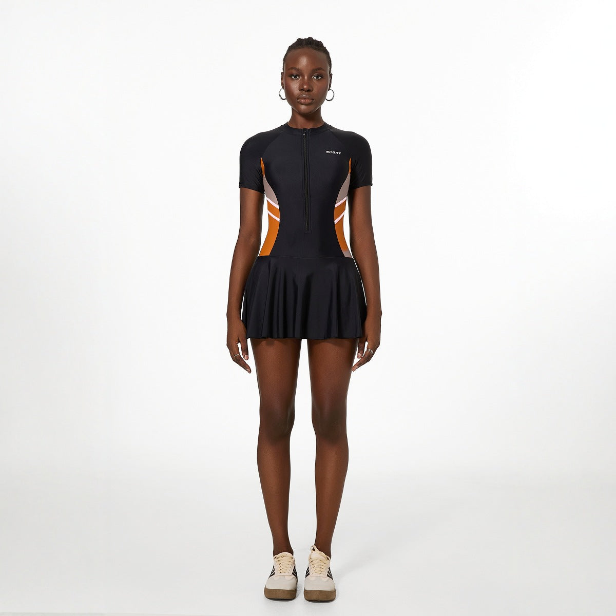 Maillot de bain de sport pour femme, une pièce, boxer, conservateur, mince, couvrant le ventre, natation de printemps
