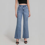 Fashionable All Match High Elastic Blue Jeans for Women Summer Slimming High Rise Women Casual Pants JinRen