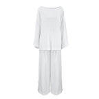 Pyjama ample et décontracté pour femme, vêtement d'intérieur simple, en modal, à manches longues, collection automne