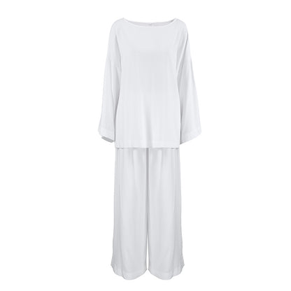 Pijamas de manga larga para mujer, holgados, informales, sencillos, para el hogar, de otoño