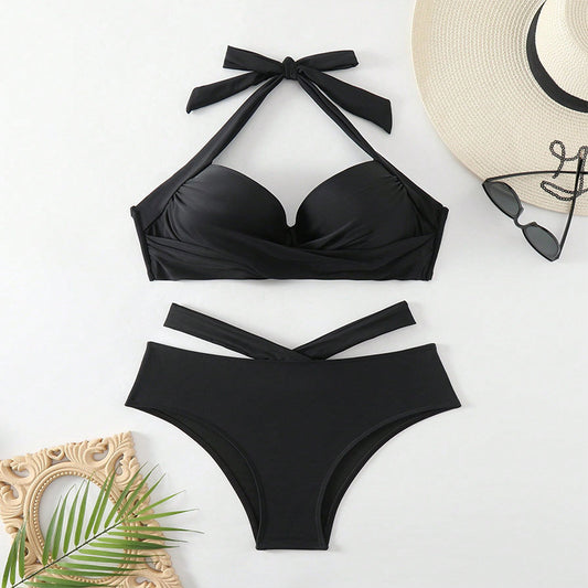 Traje de baño con cordones y abertura para mujer, bikini de playa de alta calidad para primavera