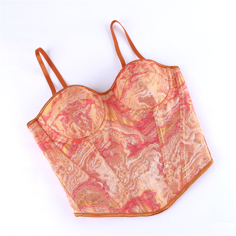 Orange Double Shoulder Strap with Cup Women Tube Top Court Body Shaping Top Beloved