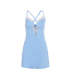 Autumn Classic Elegant Slim Strap Lace V neck Sexy Mini Dress FREYA