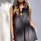 Summer Women Clothing Chest Strap Stripes Stitching Sleeveless Short Dress VIVIAN
