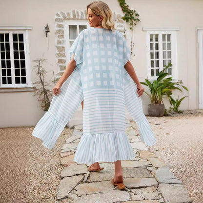 Blusa de viaje al extranjero para vacaciones, protección solar, chal largo, fina, para primavera y verano, para mujer