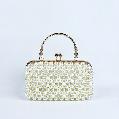 French Pearl Bag Voice Korean Hand Woven Bag Fairy Girl Hand Carrying Dinner Bag