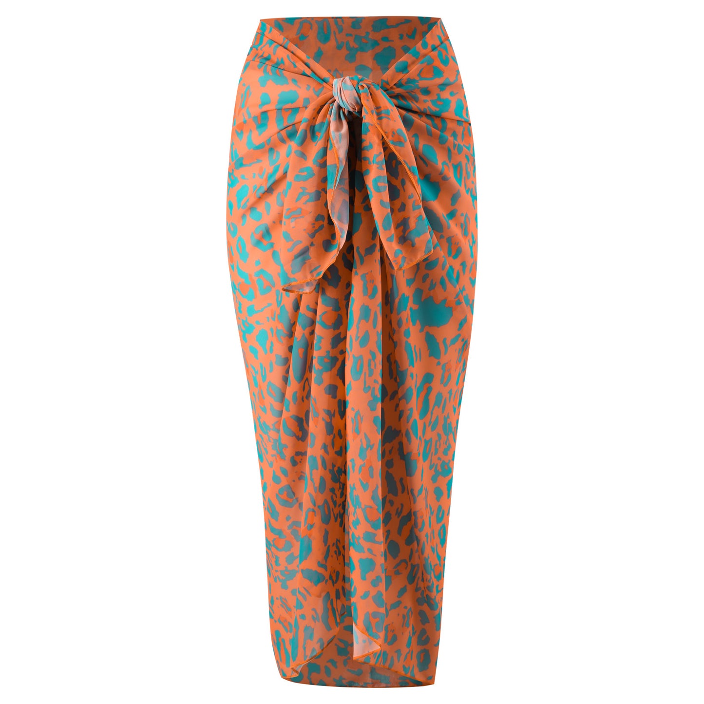 Orange Leopard-Print Skirt