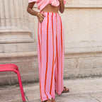 Women Striped Print Slim Fit Casual Long Pant Splendor