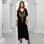 Cotton Printing Vacation Loose Maxi Dress Beach Jacket Maxi Dress Bikini Cover up Blouse EvenStar