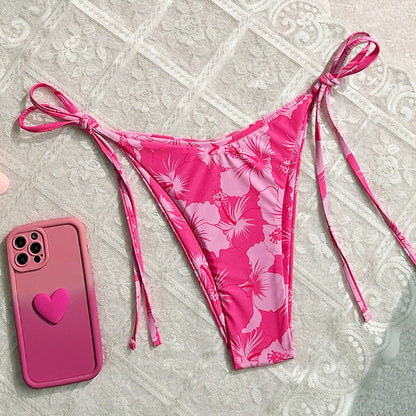 Traje de baño Bikini Tie Dye Sexy Halter con cordones Traje de baño Bikini para mujer