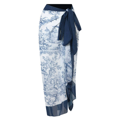 Blue Wrap Skirt