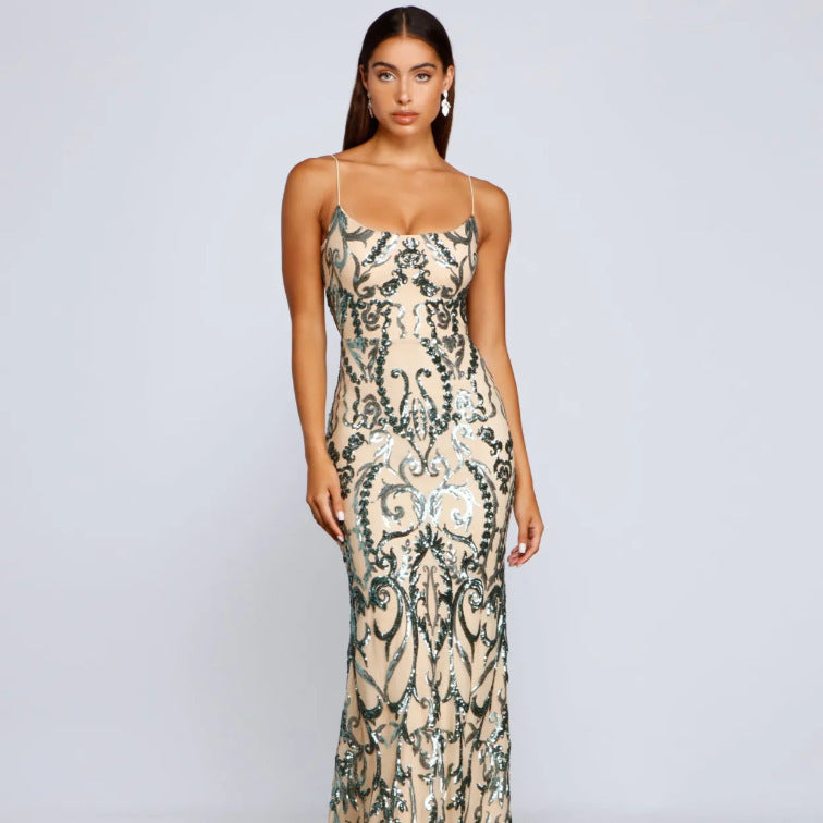 Vestido de Fiesta de Lentejuelas de Primavera Verano para Mujer Vestido de Club con Lentejuelas