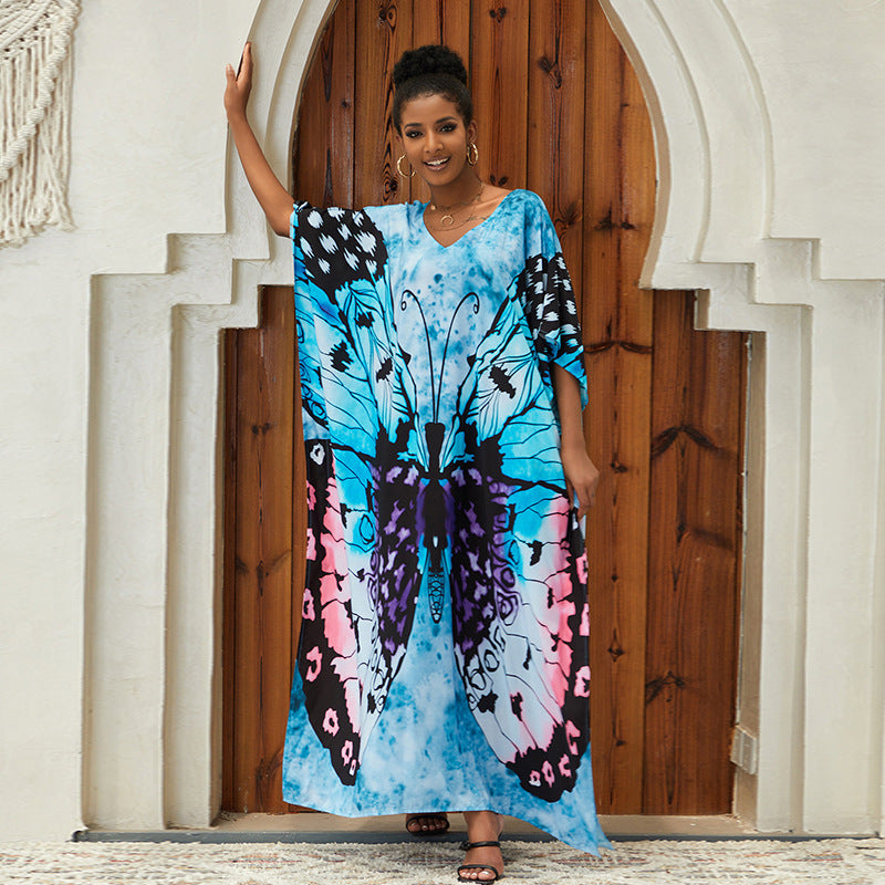 Vestido playero holgado para mujer, vestido largo para vacaciones, traje de baño, ropa exterior
