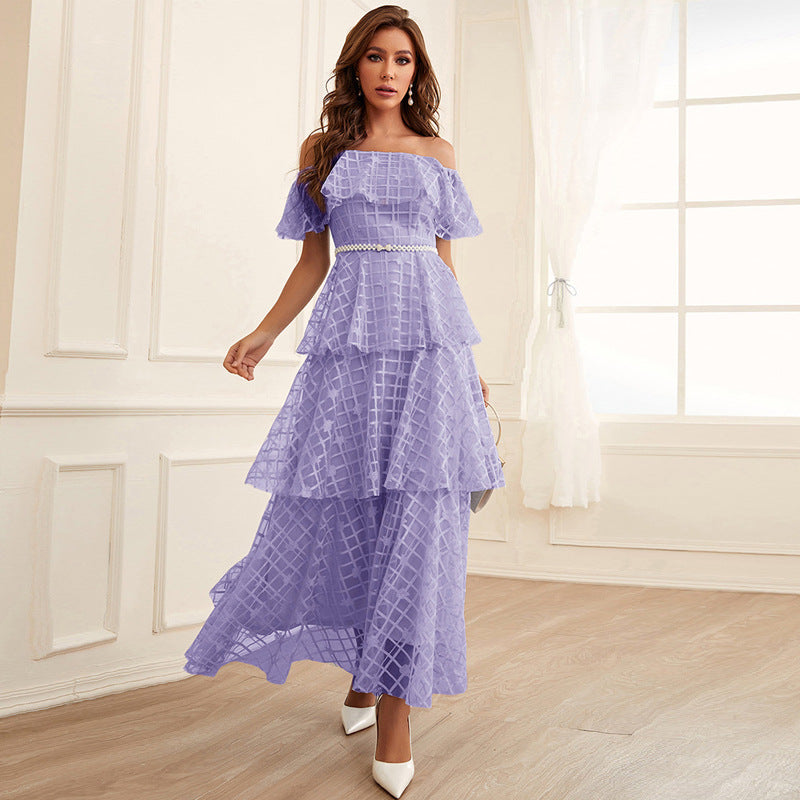 Maxi Dress High Waist off Neck Slim Elegant Dress MIYA