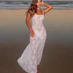 Women Clothing Spring Summer Lace Transparent Sexy Sling Dress Women Dress High-Grade Beach Party Sexy SaturdayNight