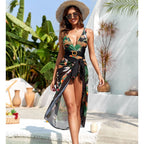 Traje de baño de una pieza estampado Traje de baño Falda de gasa Traje de baño de dos piezas