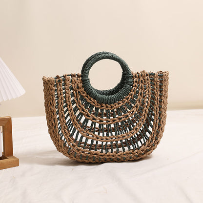 Color Matching Hollow out Yuan Dou Green