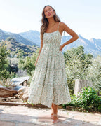 Women Clothing Summer Holiday Floral Strap Dress XINXI