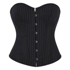 Simple Black Plastic Bones Suit Striped Belly Contracting Chest Support Tunic Supply Beloved