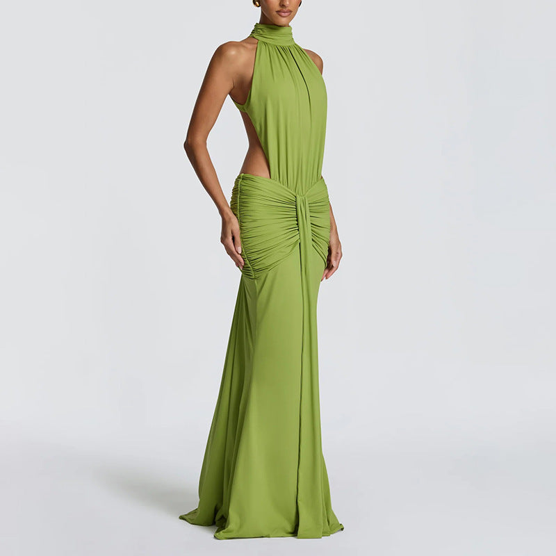 Summer High Neck Sleeveless Backless Sheath Dress for Women Ory