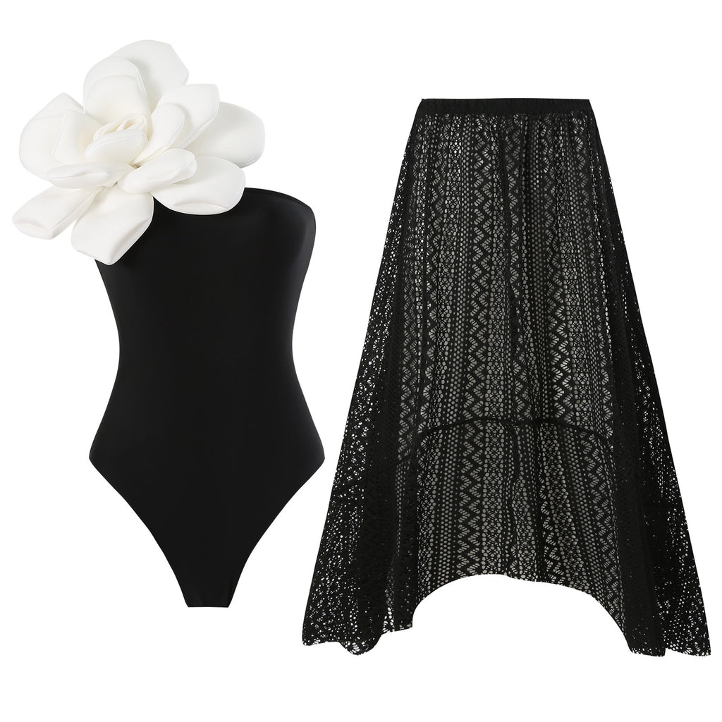 Maillot de bain une pièce pour femme, slim, amincissant, grande tenue florale, robe en mousseline de soie