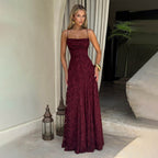Summer Women Clothing Sexy Strap Chiffon Elegant Backless Evening Dress JULISSA