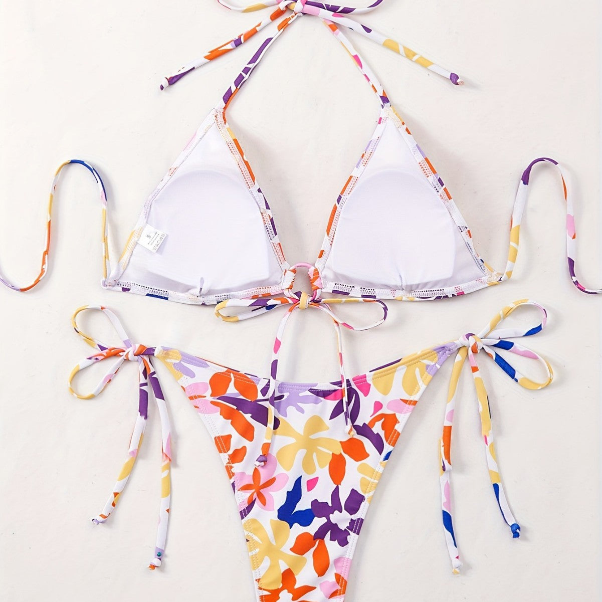 Women Clothing Big Floral Print Halter Sexy Push up Swimsuit Women Bikini MagicSwing