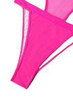 Traje de baño sexy con cuello halter, blusa de manga larga multicolor, color sólido