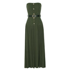 Spring Autumn Sleeveless Tube Top Belt Knitted Net Red Popular Slim Slimming Dress Dimenssa