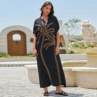 Black Embroidery Coconut Tree