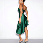Satin Sling Dress Spring Summer Evening Dress Satin Sexy Women Clothing