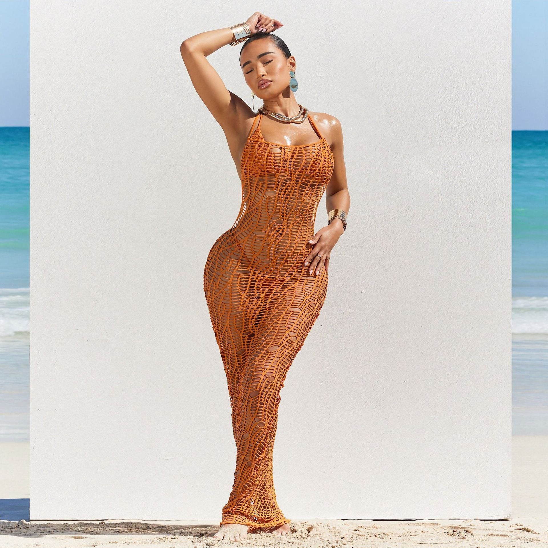 String sexy pour femme avec découpes et dos nu, ensemble trois pièces pour la plage