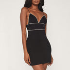 Clothing Arrival Sexy Slim Dress Diamond Decorations Trim Strap Dress for Women SMUJI