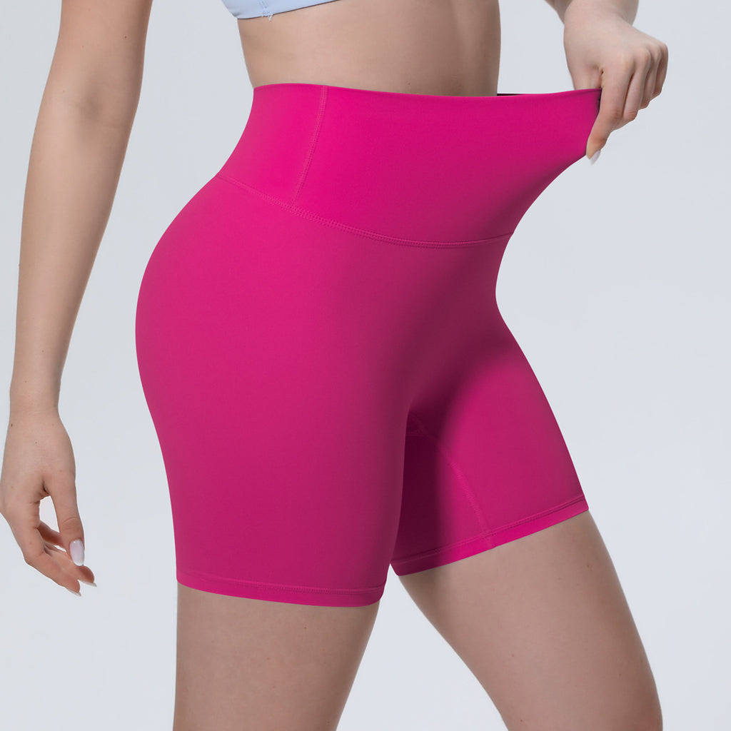 Nude Feel Yoga Pants Women High Waist Breathable Belly Contracting Fitness Shorts Peach Hip Tight Exercise Shorts NESHA