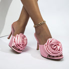 Low Cut Shoes Open Toe Large Floral Stiletto Heel Women Sandals MerryHue