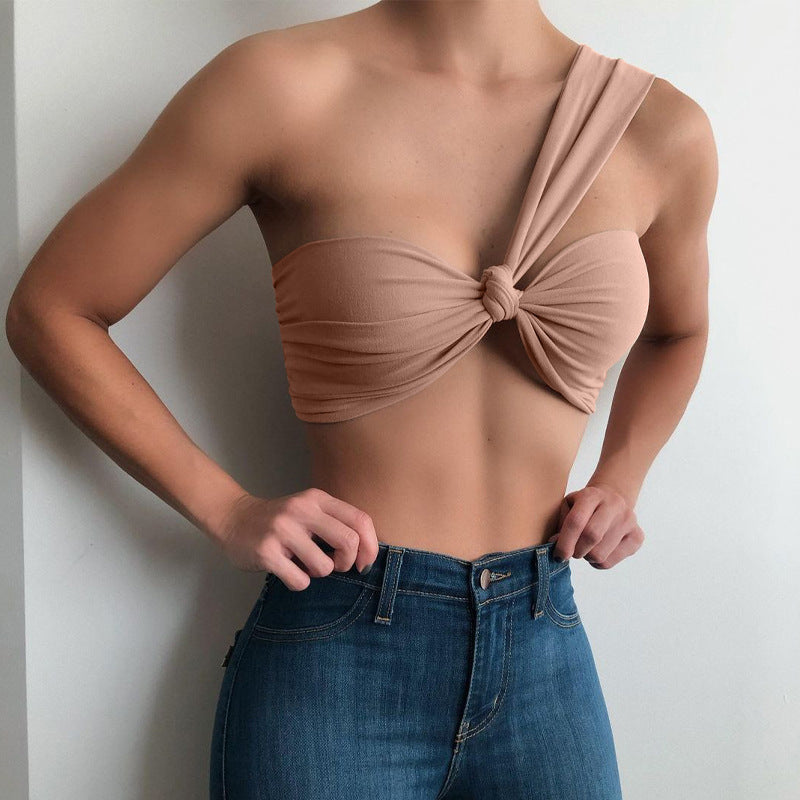 Criss Cross Women Clothing Nightclub Sexy cropped Halter Bottoming Tube Women Vest LEKINS