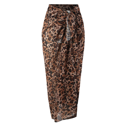 Black Leopard-Print Skirt