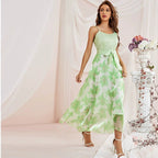 Women Summer Party Gathering High Waist Sling Tied Dress Dress MIYA
