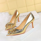 Cocktail High Heels Women Shoes Stiletto Heel Shallow Mouth Pointed Floral Rose Pumps ForestFootwear