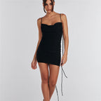 Summer Women Sexy Backless off-Neck Pleating Sheath Dress for Women YIMAIL