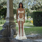 Summer Women Mesh Lace Lace Spaghetti Strap Dress See through Sexy Nightdress Vacation Maxi Dress LingSharp