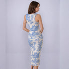 Summer Fresh Maxi Dress Square Collar Slimming Side Slit Sling Dress George