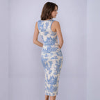 Summer Fresh Maxi Dress Square Collar Slimming Side Slit Sling Dress George
